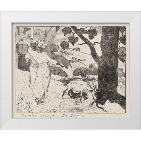 Pastorales Martiniques (Martinique Pastorals) White Modern Wood Framed Art Print by Gauguin, Paul