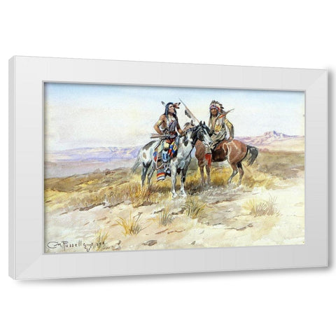 On the Prowl White Modern Wood Framed Art Print by Russell, Charles Marion