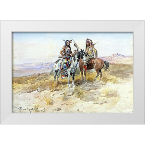 On the Prowl White Modern Wood Framed Art Print by Russell, Charles Marion
