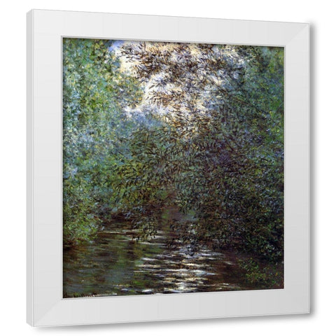 Le Fleuve Aux Saules White Modern Wood Framed Art Print by Monet, Claude