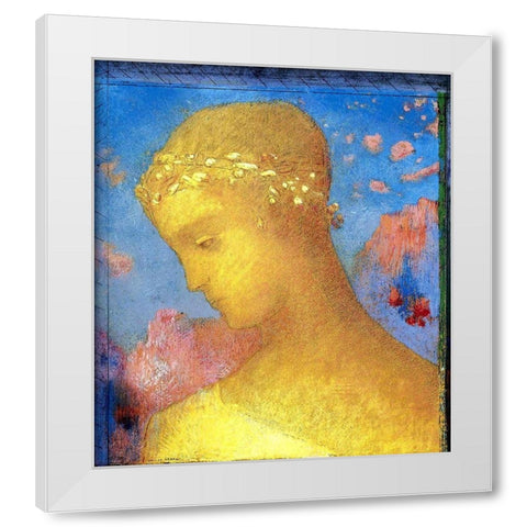 Beatrice Gold White Modern Wood Framed Art Print by Redon, Odilon