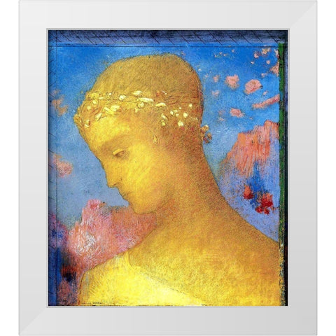 Beatrice Gold White Modern Wood Framed Art Print by Redon, Odilon