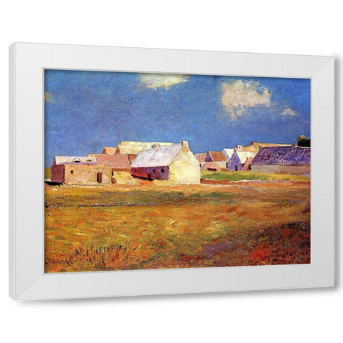 Breton Village White Modern Wood Framed Art Print by Redon, Odilon