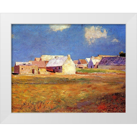 Breton Village White Modern Wood Framed Art Print by Redon, Odilon