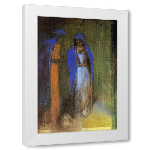 Salome White Modern Wood Framed Art Print by Redon, Odilon