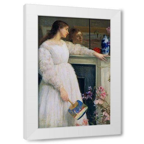 Symphony in White no 2, The Little White Girl White Modern Wood Framed Art Print by Whistler, James McNeill
