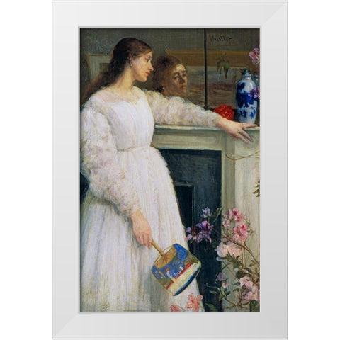 Symphony in White no 2, The Little White Girl White Modern Wood Framed Art Print by Whistler, James McNeill