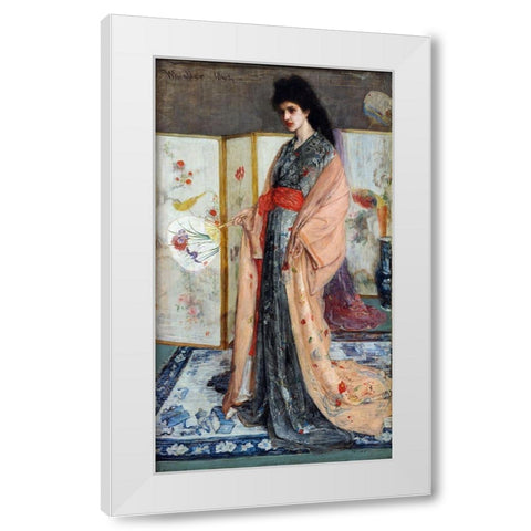 The Princess from the Land of Porcelain White Modern Wood Framed Art Print by Whistler, James McNeill