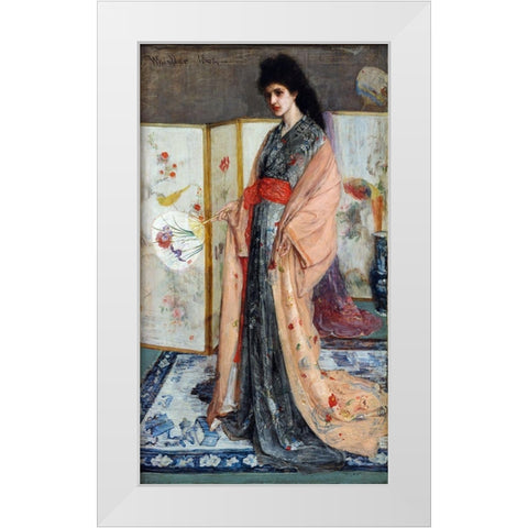 The Princess from the Land of Porcelain White Modern Wood Framed Art Print by Whistler, James McNeill