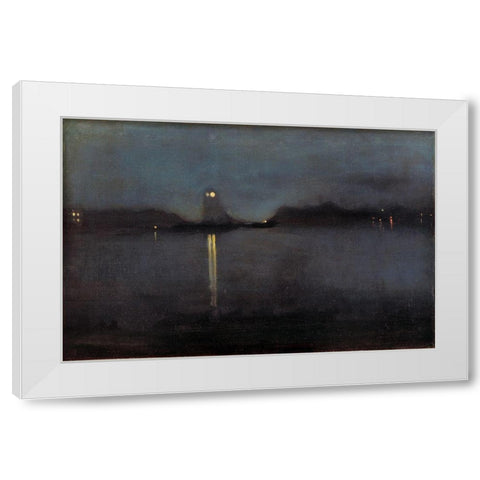 Nocturne White Modern Wood Framed Art Print by Whistler, James McNeill