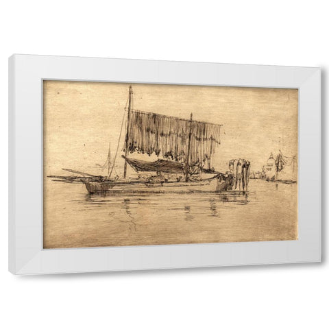 Fishing Boat White Modern Wood Framed Art Print by Whistler, James McNeill