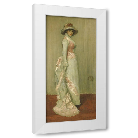 Nocturne in Pink and Gray, Portrait of Lady Meux White Modern Wood Framed Art Print by Whistler, James McNeill