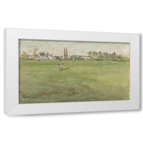 Green and Silver Beaulieu, Touraine White Modern Wood Framed Art Print by Whistler, James McNeill