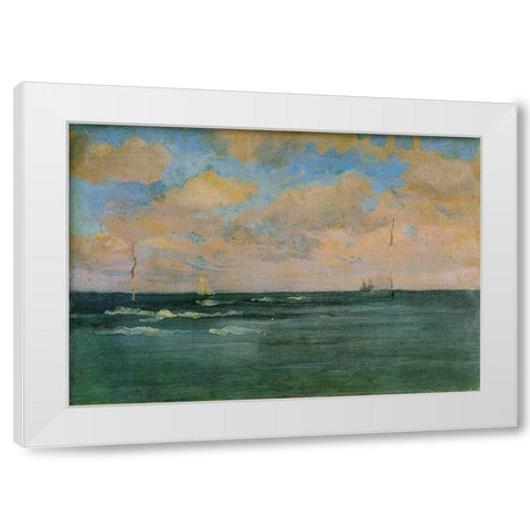 The Bathing Posts, Brittany White Modern Wood Framed Art Print by Whistler, James McNeill