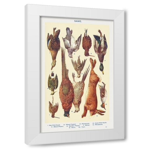 Game I White Modern Wood Framed Art Print by Mrs. Beeton''s Book of Household Management