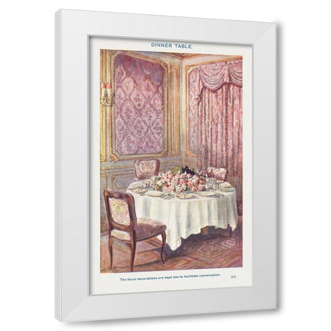 A Dinner Table  White Modern Wood Framed Art Print by Mrs. Beeton''s Book of Household Management
