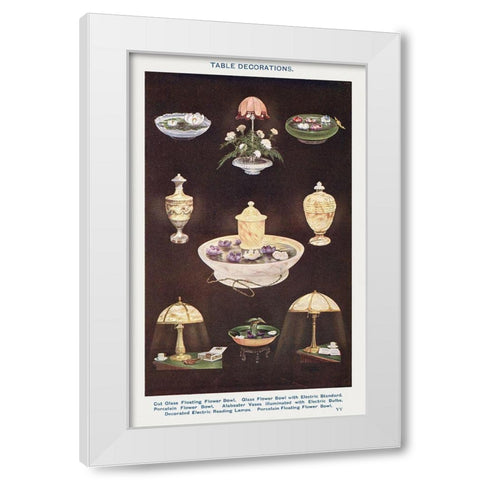 Table Decorations White Modern Wood Framed Art Print by Mrs. Beeton''s Book of Household Management