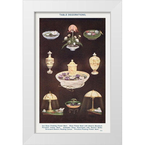Table Decorations White Modern Wood Framed Art Print by Mrs. Beeton''s Book of Household Management