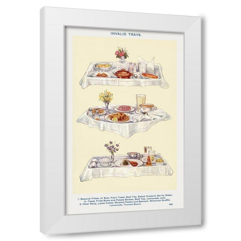 Invalid Trays White Modern Wood Framed Art Print by Mrs. Beeton''s Book of Household Management