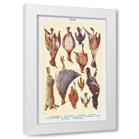 Game II White Modern Wood Framed Art Print by Mrs. Beeton''s Book of Household Management