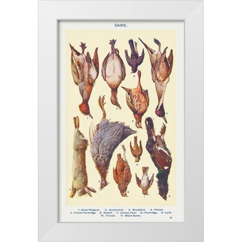 Game II White Modern Wood Framed Art Print by Mrs. Beeton''s Book of Household Management