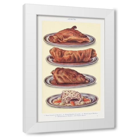 Joints White Modern Wood Framed Art Print by Mrs. Beeton''s Book of Household Management