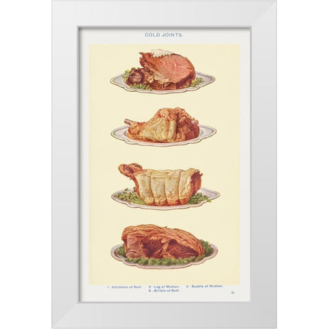 Cold Joints White Modern Wood Framed Art Print by Mrs. Beeton''s Book of Household Management