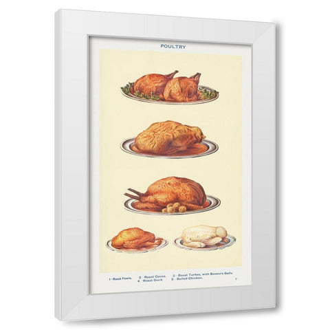 Poultry White Modern Wood Framed Art Print by Mrs. Beeton''s Book of Household Management