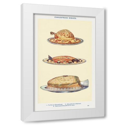 Chaudfroid Dished White Modern Wood Framed Art Print by Mrs. Beeton''s Book of Household Management