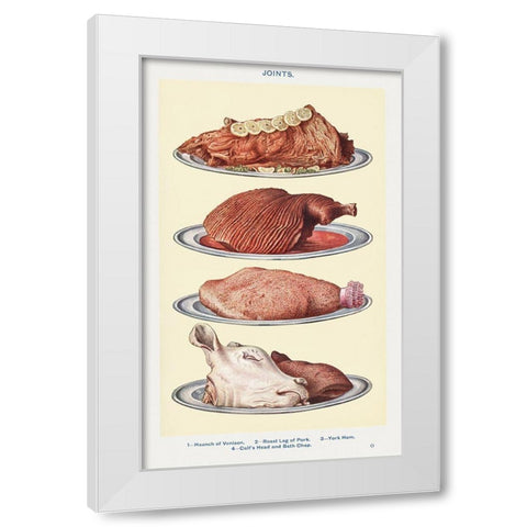 Joints White Modern Wood Framed Art Print by Mrs. Beeton''s Book of Household Management