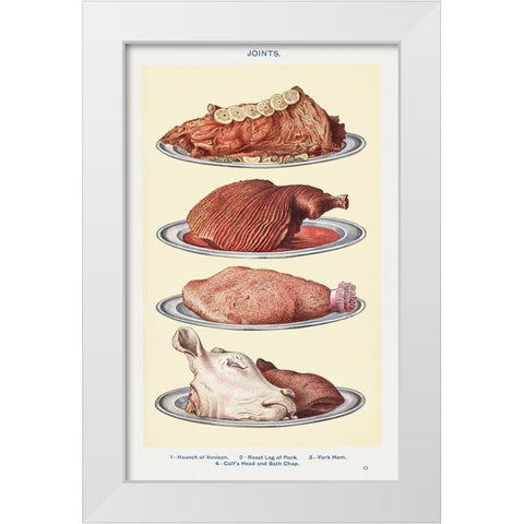 Joints White Modern Wood Framed Art Print by Mrs. Beeton''s Book of Household Management