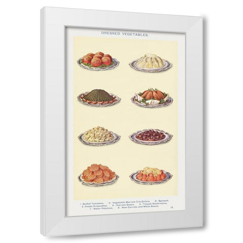 Vegetables II White Modern Wood Framed Art Print by Mrs. Beeton''s Book of Household Management