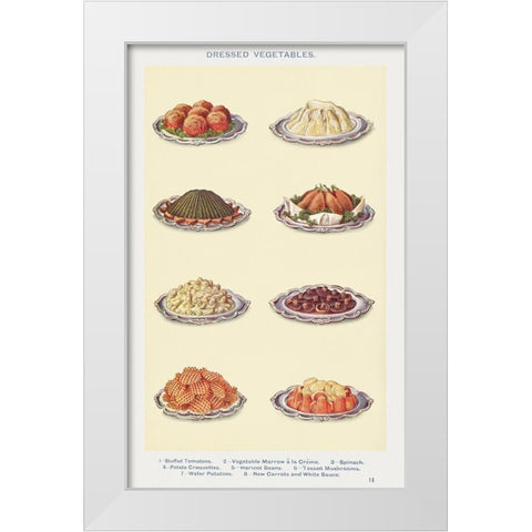 Vegetables II White Modern Wood Framed Art Print by Mrs. Beeton''s Book of Household Management