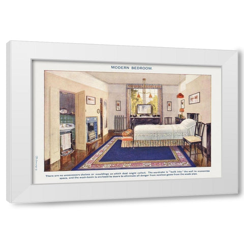 Modern bedroom White Modern Wood Framed Art Print by Mrs. Beeton''s Book of Household Management