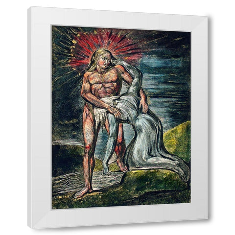 Two figures illustration from Milton White Modern Wood Framed Art Print by Blake, William