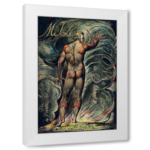 Frontispiece illustration from Milton White Modern Wood Framed Art Print by Blake, William
