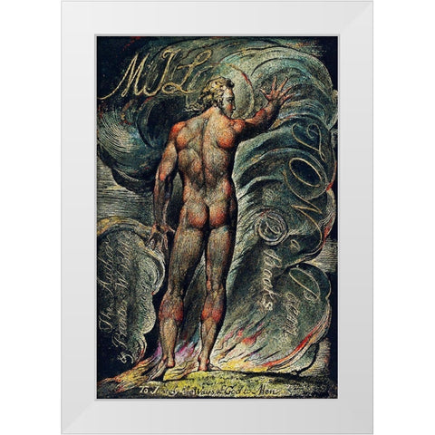 Frontispiece illustration from Milton White Modern Wood Framed Art Print by Blake, William