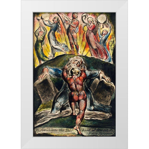 To annihilate the self-hood of deceit and false forgiveness from Milton White Modern Wood Framed Art Print by Blake, William