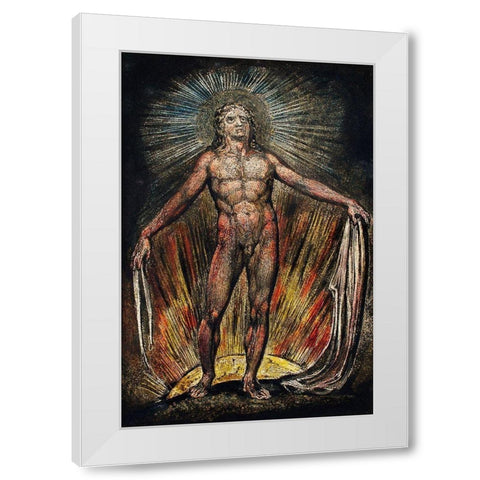 The robe of the promise illustration from Milton White Modern Wood Framed Art Print by Blake, William