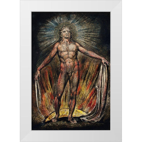 The robe of the promise illustration from Milton White Modern Wood Framed Art Print by Blake, William