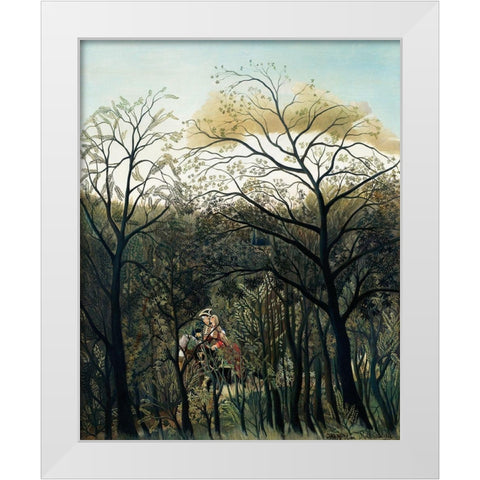 Rendezvous in the Forest White Modern Wood Framed Art Print by Rousseau, Henri