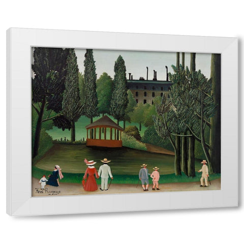 View of Montsouris Park, the Kiosk 1910 White Modern Wood Framed Art Print by Rousseau, Henri