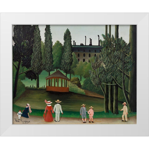 View of Montsouris Park, the Kiosk 1910 White Modern Wood Framed Art Print by Rousseau, Henri