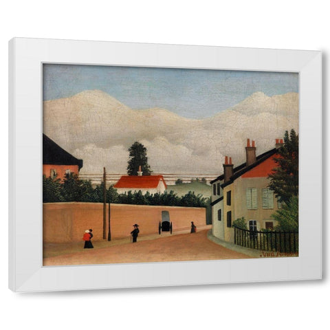 Outskirts of Paris 1895 White Modern Wood Framed Art Print by Rousseau, Henri