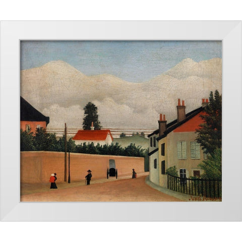 Outskirts of Paris 1895 White Modern Wood Framed Art Print by Rousseau, Henri