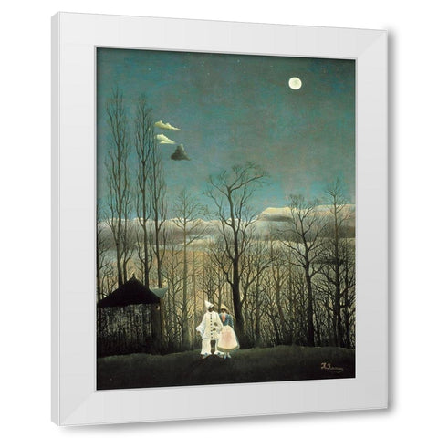 Carnival Evening White Modern Wood Framed Art Print by Rousseau, Henri