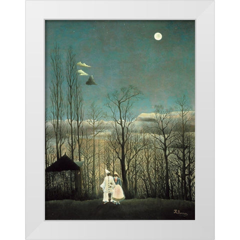 Carnival Evening White Modern Wood Framed Art Print by Rousseau, Henri