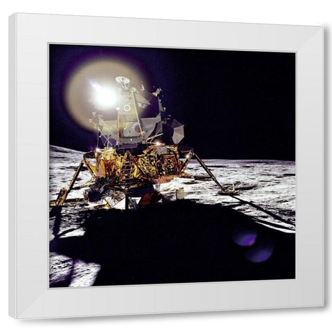 Antares on the Fra Mauro Highlands White Modern Wood Framed Art Print by NASA