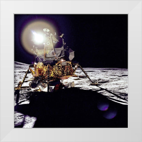 Antares on the Fra Mauro Highlands White Modern Wood Framed Art Print by NASA
