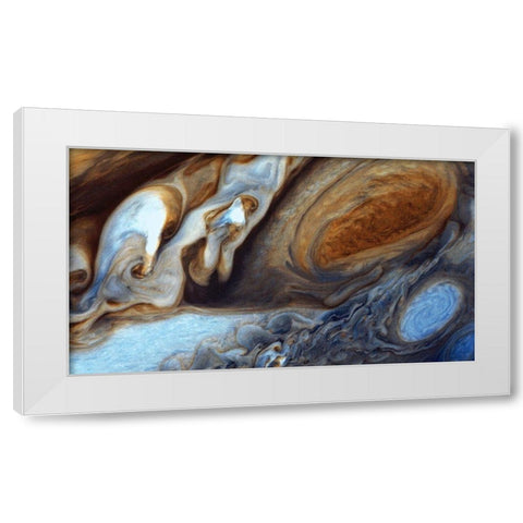 Jupiters Great Red Spot White Modern Wood Framed Art Print by NASA